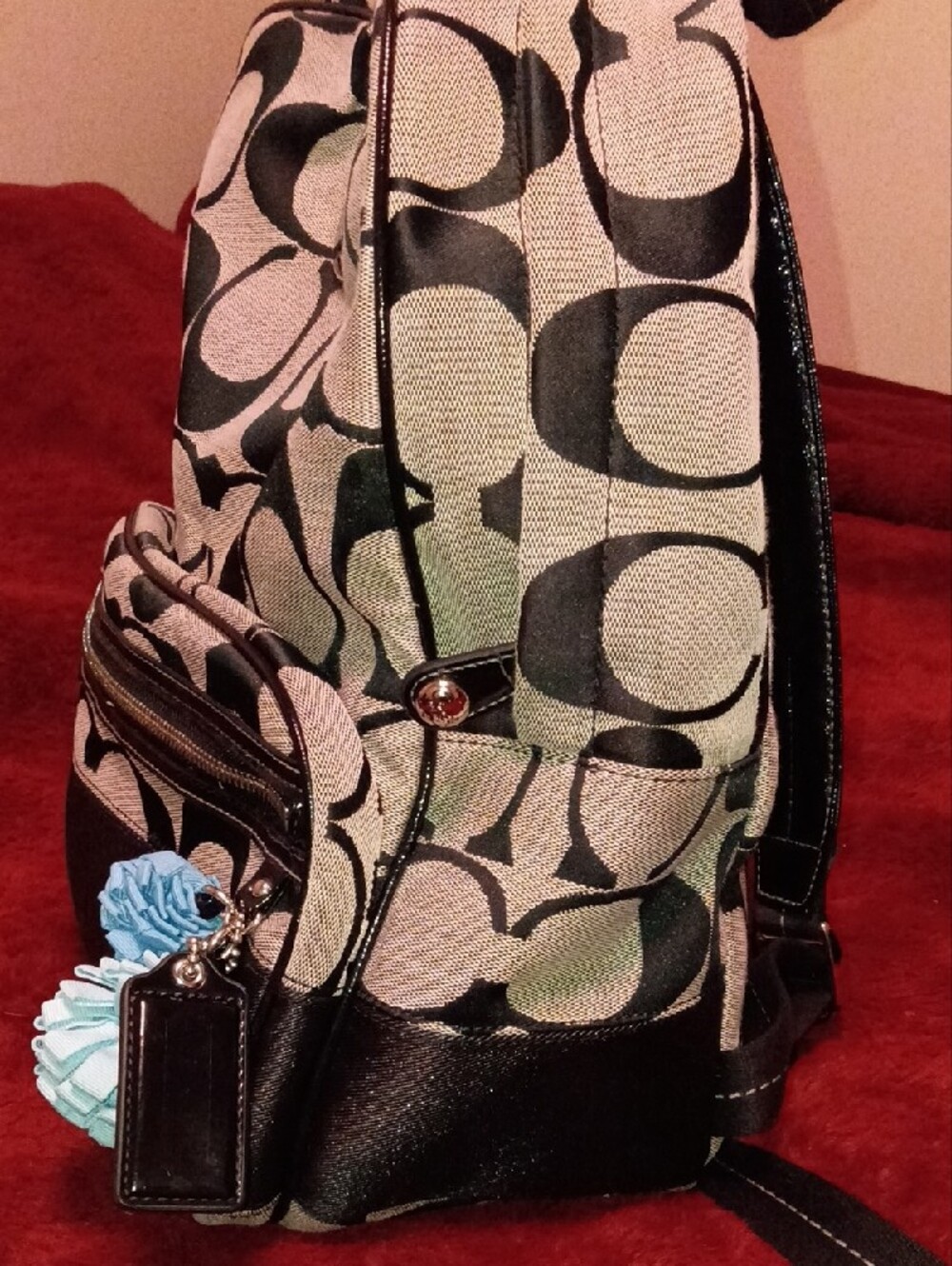 Vintage Y2K Coach Signature Jacquard Backpack - Picture 9 of 11
